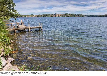 Jetty At The Lakeside In Historic City Plon, Germany