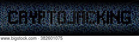 Cryptojacking text on hex code illustration