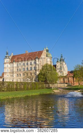 Castle And Pond In Historic City Gustrow, Germany
