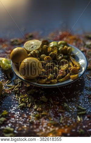 Close Up Shot Of Traditional Ivy Gourd Or Tindora Salad In A Glass Plate With All Of Its Constituent