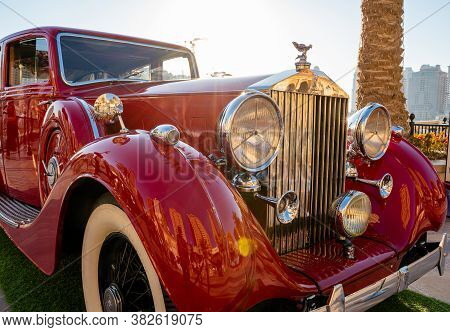Doha,qatar- 30 March 2020: 1936 Rolls Royce Phantom Iii Classic Car
