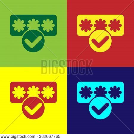 Pop Art Password Protection And Safety Access Icon Isolated On Color Background. Security, Safety, P