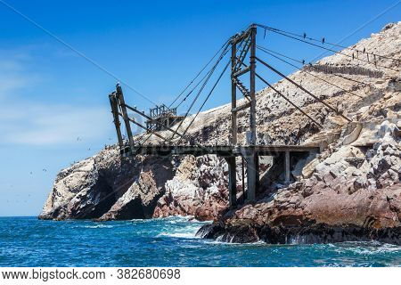 Guano loading ramps in the Ballestas Islands.