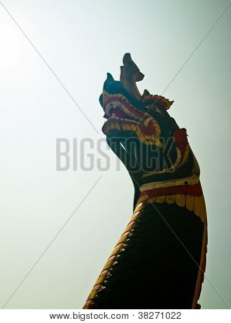 Zöld Naga a hagyományos Lanna stílusban melyik van a Wat Suantan (nan, Thaiföld)