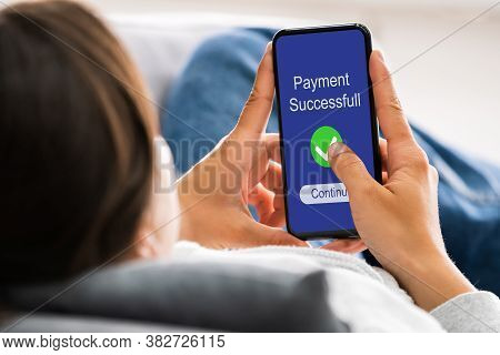 Online Mobile Money Payment Success On Cell Phone