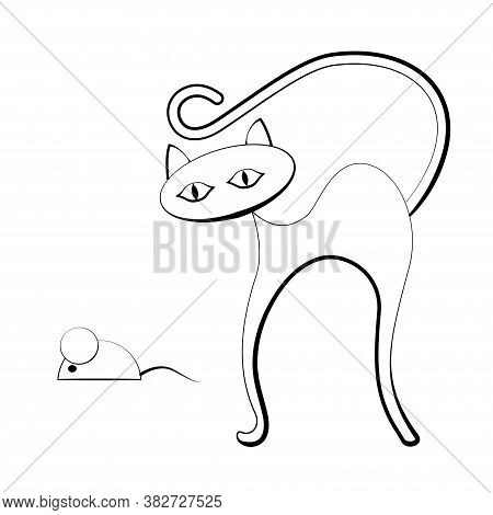 Cat Profile On White Images Illustrations Vectors Free Bigstock
