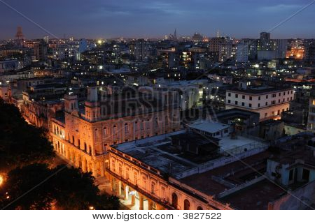 Natten baggrund af Havana, Cuba