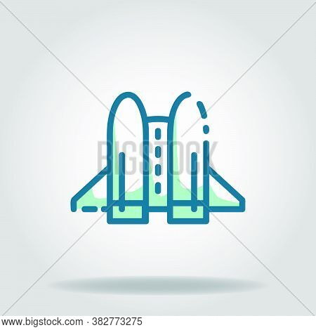 Logo Or Symbol Of Jetpack Icon With Twotone Blue Color Style