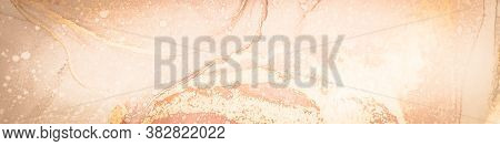 Color Marbling. Pastel Alcohol Ink Abstract. Brown Marbled Paper Background. Pastel Splatter. Romanc