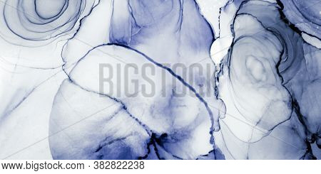 Alcohol Ink Design. Smoke Watercolor Marble. White Water Color Arts. Oil Colored. Black Paint Mixed.