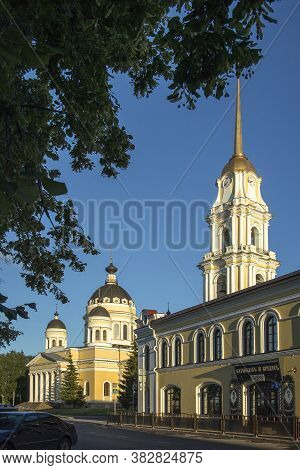 Rybinsk, Russia - August, 10, 2020: Transfiguration Cathedral. Spaso-preobrazhensky Cathedral On The