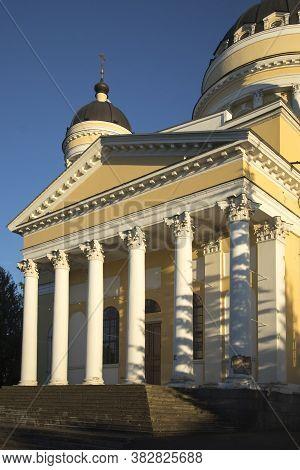 Spaso-preobrazhensky Cathedral On The Embankment Of Volga River