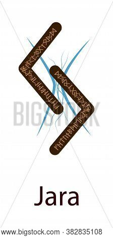 Rune Jera. Vertical Projection. Scandinavian. Rune Of The Elements Of Time, Hours
