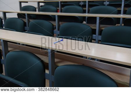 empty classroom university or collage back to school concept in coronavirus pandemic time