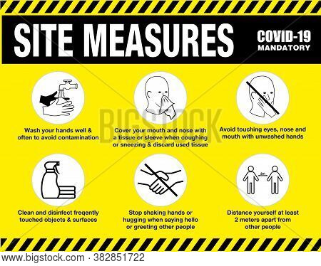 Site Measures Mandatory Or Site Safety Sign Or Health And Safety Protocols