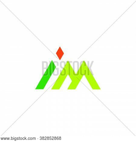 Letter Im Mountain Sun Abstract Geometric Logo Vector