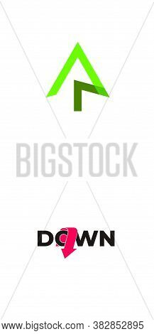 Simple Geometric Arrow Pine Green Tree Symbol Logo Vector