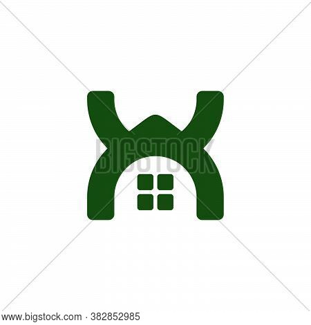 Letter X Home Geometric Line Symbol Logo Vector