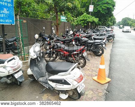 Utter Pardesh , India - Parking Area , A Picture Of Parking Area In Noida 28 August 2020