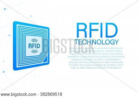 Rfid Radio Frequency Identification. Technology Concept. Digital Technology. Vector Stock Illustrati