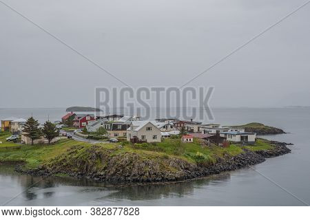 Town Of Stykkisholmur On Snaefellsnes Peninsula In West Iceland