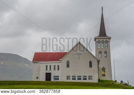 Church Of Grundafjordur In Snaefellsnes Peninsula In West Iceland