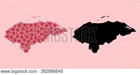 Vector Infection Mosaic And Solid Map Of Honduras. Map Of Honduras Vector Mosaic For Health Care Cam