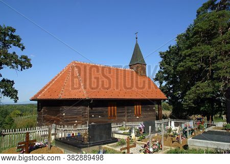 LUKINIC BRDO, CROATIA - SEPTEMBER 28, 2012: Chapel of St. John the Baptist in Lukinic Brdo, Croatia