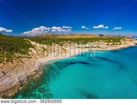 Beautiful sandy beach of Cala Mesquida, Mallorca, Mediterranean Sea, Balearic islands, Spain