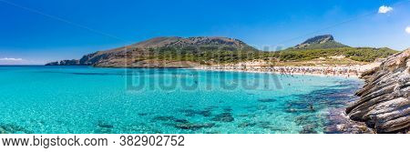 Beautiful sandy beach of Cala Mesquida, Mallorca, Mediterranean Sea, Balearic islands, Spain