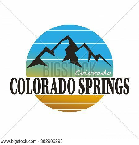 Colorado Springs Colorado Tourism Badge Or Label Sticker. Isolated On White. Vacation Retail Product