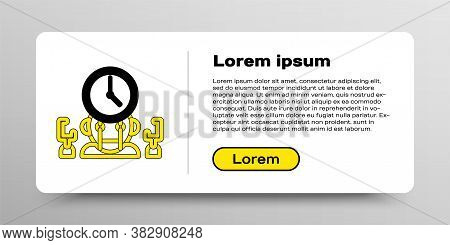 Line Robot And Digital Time Manager Icon Isolated On White Background. Time Management Assistance, W