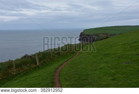 Pathway Denoting The Coast To Coast Walk Starting In St Bees Along The Coast.