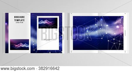 3d Realistic Vector Layout Of Cover Mockup Templates For A4 Bifold Brochure, Flyer, Cover Design, Bo