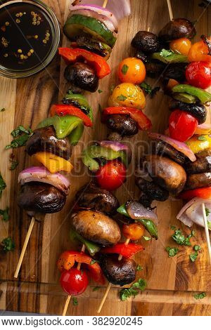 Vegan Vegetable And Mushroom Grilled Cabobs, Healthy Alkaline Diet