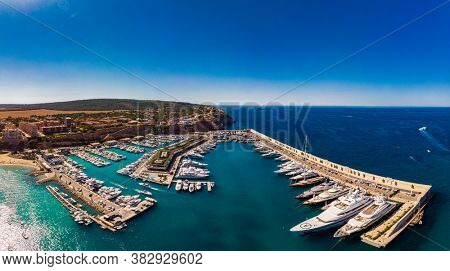 Aerial view, marina Port Adriano, El Toro, region Santa Ponca, Majorca, Balearic Islands, Spain