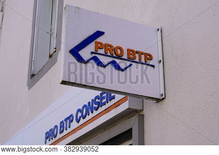 Bordeaux , Aquitaine / France - 08 25 2020 : Pro Btp Logo And Text Sign On Entrance Insurance Office