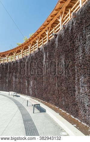 Wall Of Graduation Tower With Mineral Salts In Bochnia.