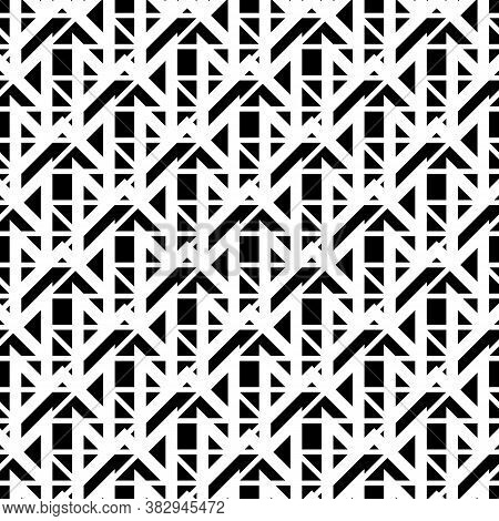 Seamless Surface Pattern Design With Triangles, Quadrangles Ornament. Repeated Polygons Background. 
