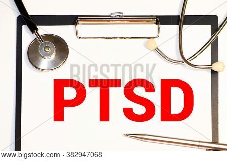 Ptsd - Posttraumatic Stress Disorder Acronym, Medical Concept Background.
