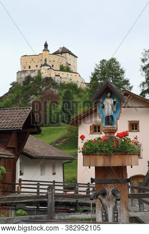 Village Of Scuol And Castle Tarasp, Switzerland