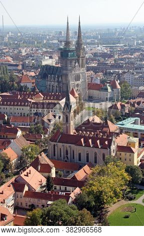 Cathedral of the Assumption of the Virgin Mary and the Franciscan Church of St. Francis of Assisi on Kaptol in Zagreb, Croatia