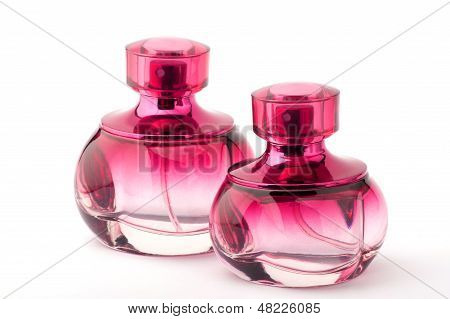 Perfume Bottles Isolated Over A White Background