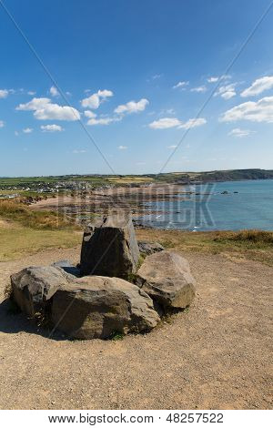 Widemouth Bay near Bude Cornwall England UK on a beautiful sunny day