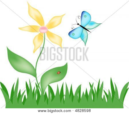 Fleur et papillon