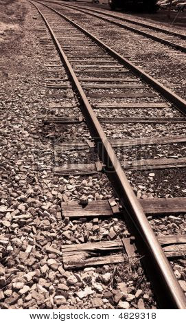 Sepia Train Tracks