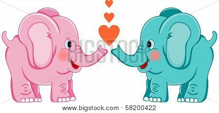 Cute Elephants in Love