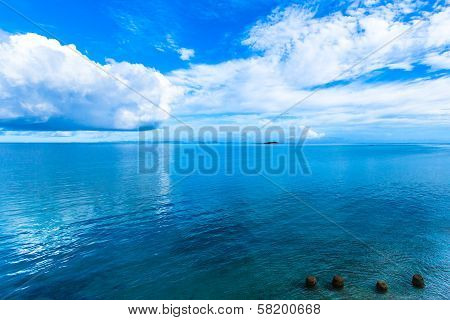 Blue sky, sea and four stones - Okinawa ocean
