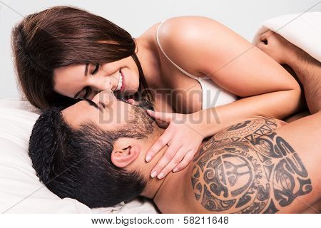 Love Couple In Bed