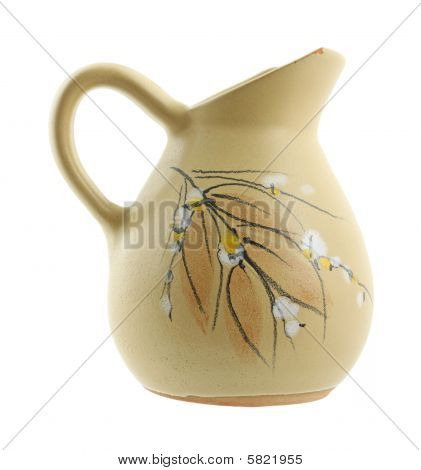 Scheggiato brocca con decorazioni floreali e design foglia